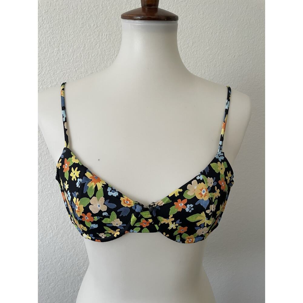 LA Hearts Swim Bikini Top Multicolor Floral Swimwear Beach Summer